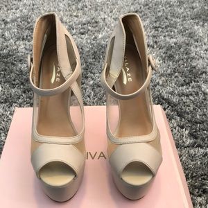 Women’s tan strap heel